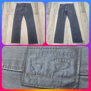 Levi's Strauss black slim straight denim men's jeans 28x30